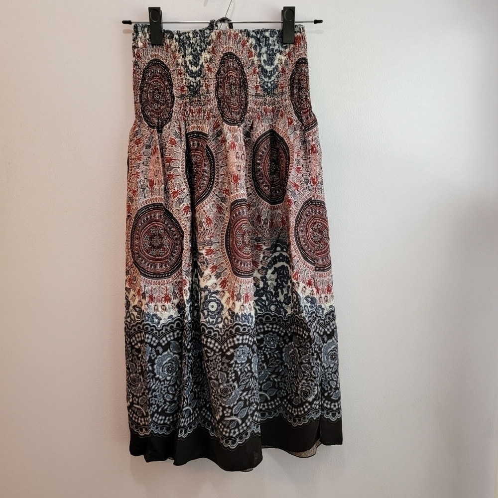 Boho Print Tube Top Dress Size S